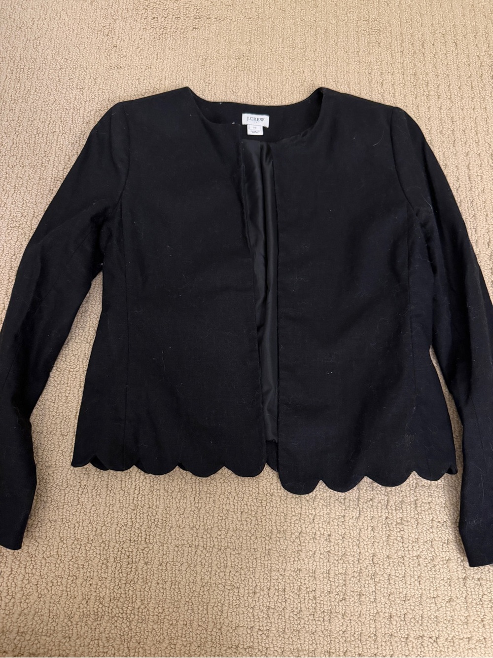 J. Crew Black Scalloped Hem Blazer